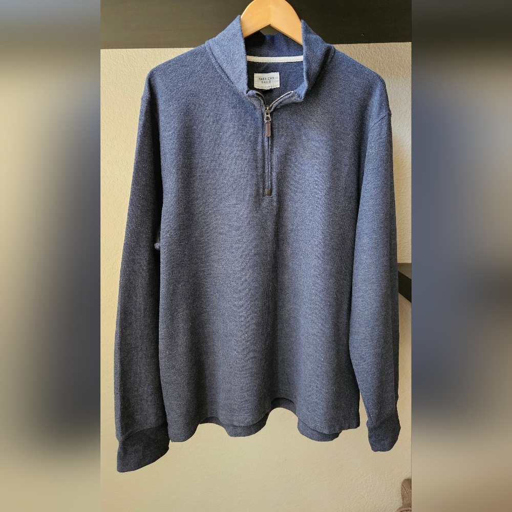 American Eagle Men's Blue Quarter-Zip Sweater XL NWOT